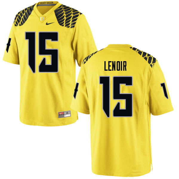 Men #15 Deommodore Lenoir Oregn Ducks College Football Jerseys Sale-Yellow